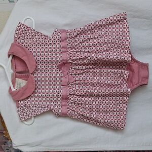 First Impressions Pink Baby Dress with Ribbon Detail